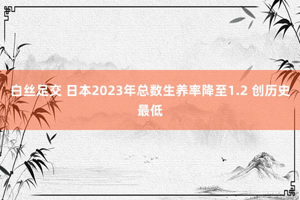 白丝足交 日本2023年总数生养率降至1.2 创历史最低