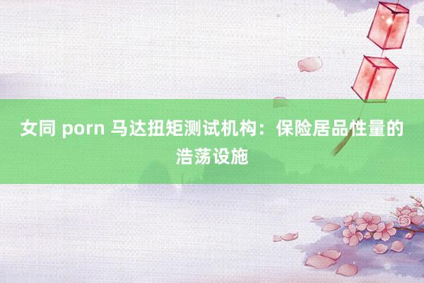 女同 porn 马达扭矩测试机构：保险居品性量的浩荡设施