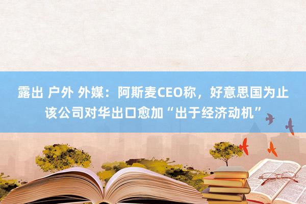 露出 户外 外媒：阿斯麦CEO称，好意思国为止该公司对华出口愈加“出于经济动机”