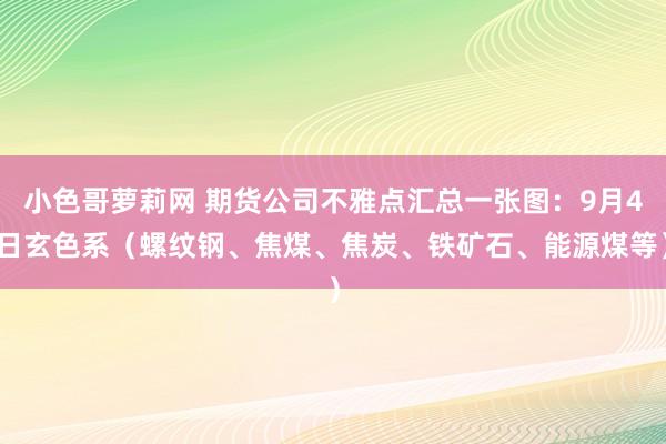 小色哥萝莉网 期货公司不雅点汇总一张图：9月4日玄色系（螺纹钢、焦煤、焦炭、铁矿石、能源煤等）