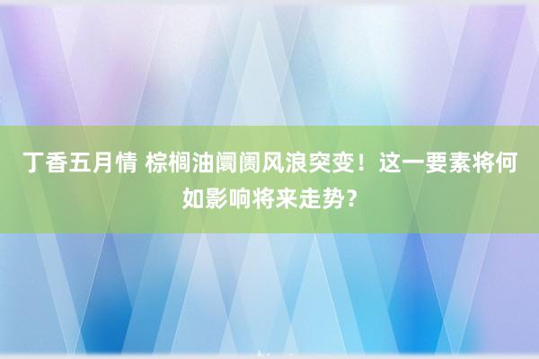 丁香五月情 棕榈油阛阓风浪突变！这一要素将何如影响将来走势？