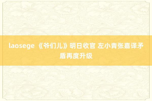 laosege 《爷们儿》明日收官 左小青张嘉译矛盾再度升级