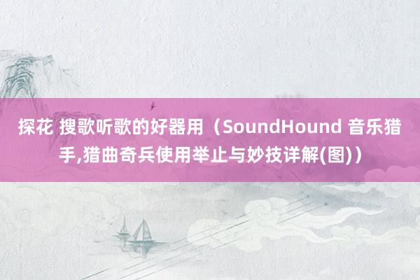 探花 搜歌听歌的好器用（SoundHound 音乐猎手,猎曲奇兵使用举止与妙技详解(图)）