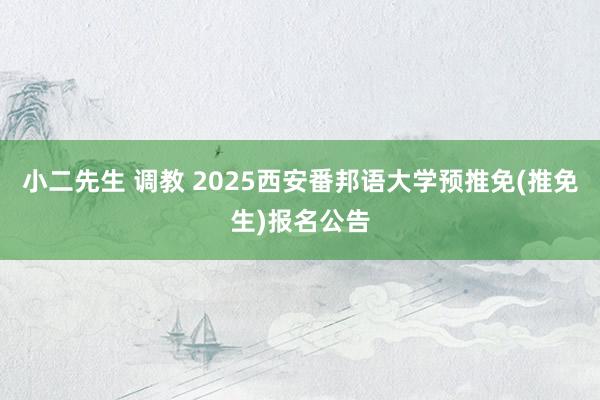 小二先生 调教 2025西安番邦语大学预推免(推免生)报名公告